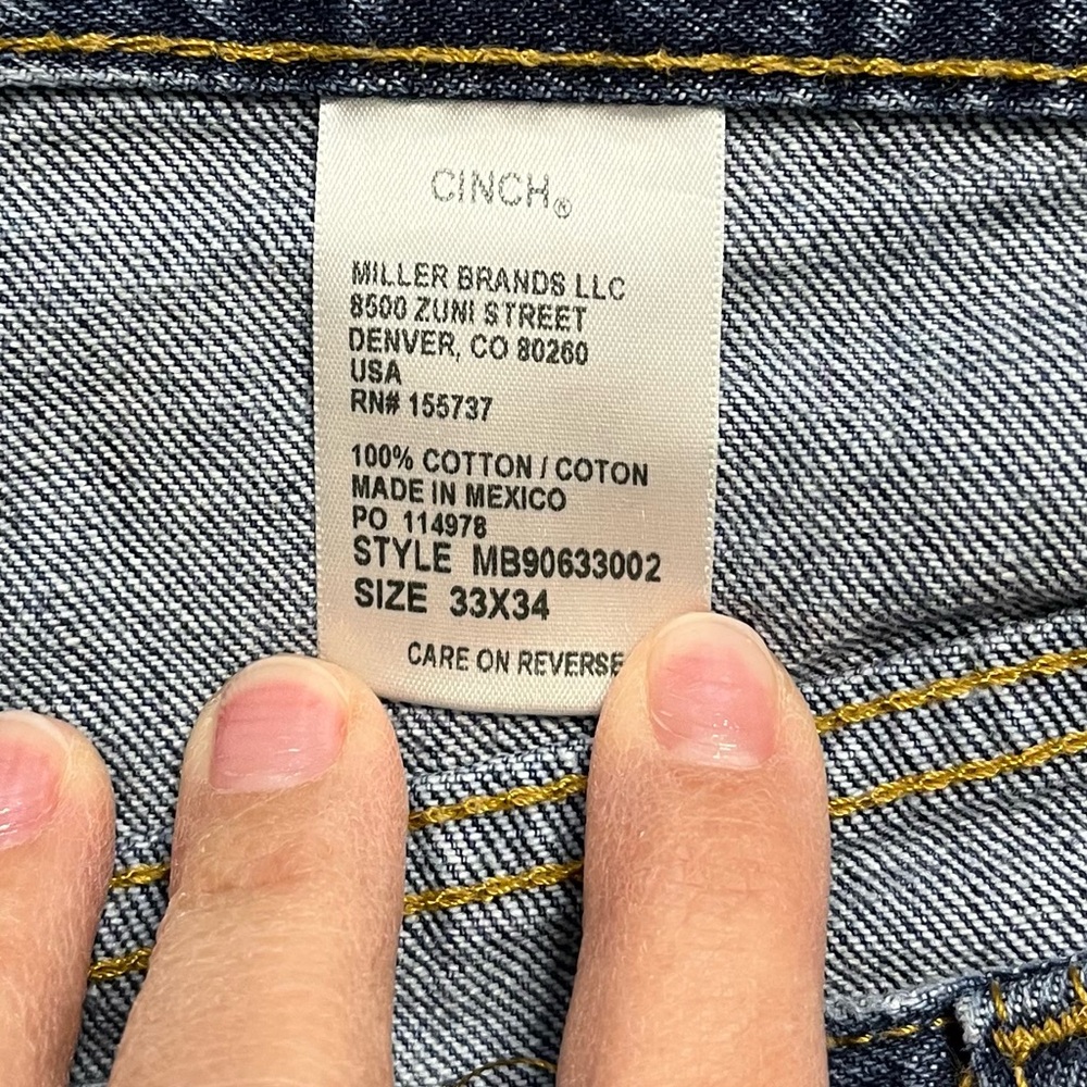 Cinch Men's Straight Blue Jeans 33 x 34 - Picture 2 of 11